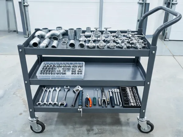 Maintenance cart plumbing kit