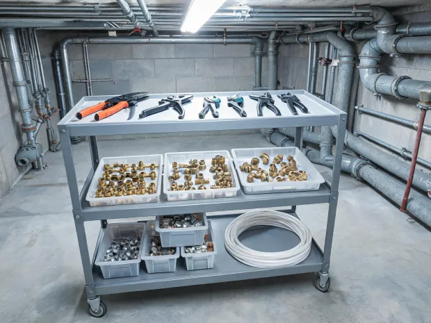 Facility maintenance plumbing cart