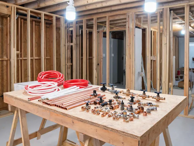 Remodel plumbing rough-in